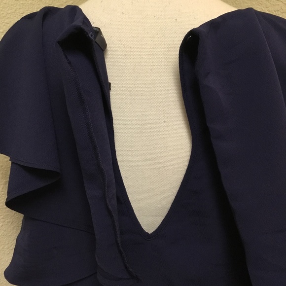 Madison Navy Flutter Sleeve Mid Shift Dress - Sz S - Picture 9 of 10